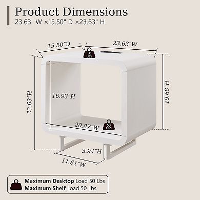 Nightstand Set of 2 with Charging Station, Modern 23.6" Tall End Table with Drawer