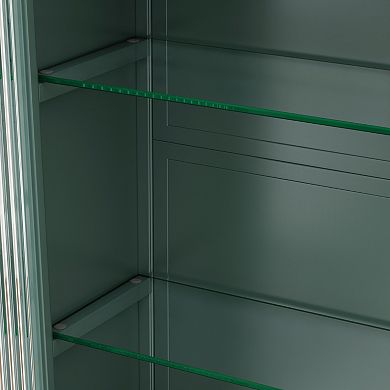 3-Door Arched Wall-Mounted Glass Cabinet for Kitchen, Living Room, or Bathroom Storage