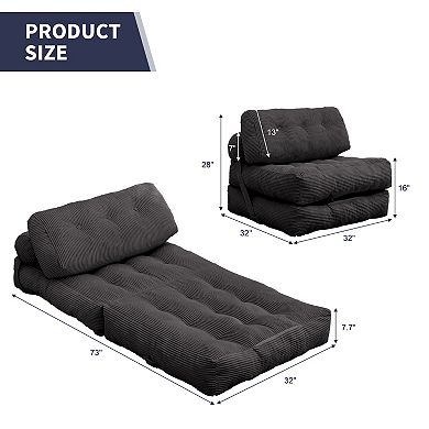 32" W Folding Sofa Bed