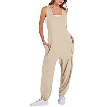 Women Jumpsuits Casual Summer Trendy Loose Long Baggy Overalls Jumpers Outfits with Pockets