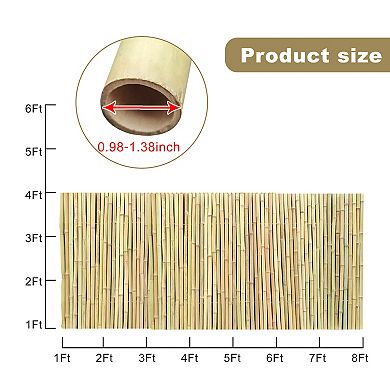 Natural Bamboo Fence Panels for Backyard Privacy - Garden Trellis,Screen & Divider