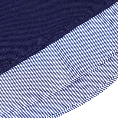 Women's Long Sleeve V-Neck Contrast Collared Shirts Patchwork Work Blouse Plaid Tunics Tops