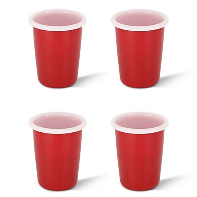 Small Enamel Tumbler Two Tone Set of 4