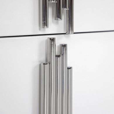 Modrest Token - Modern White & Stainless Steel Large Nightstand