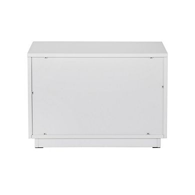 Modrest Token - Modern White & Stainless Steel Large Nightstand