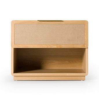 Modrest Gavin - Modern Natural Ash + Rattan Nightstand