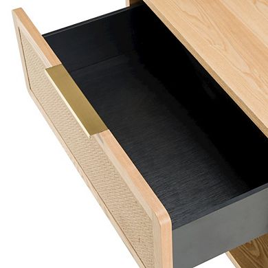 Modrest Gavin - Modern Natural Ash + Rattan Nightstand