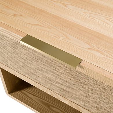 Modrest Gavin - Modern Natural Ash + Rattan Nightstand