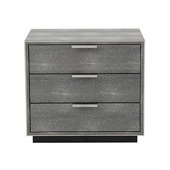 Modrest Dynasty - Modern Shagreen Three Drawer Nightstand