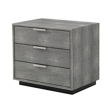Modrest Dynasty - Modern Shagreen Three Drawer Nightstand