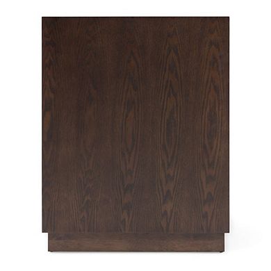Modrest Manhattan - Contemporary Brown Oak and Gold Nightstand