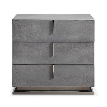 Modrest Buckley Modern Cracked Grey 3-Drawer Nightstand