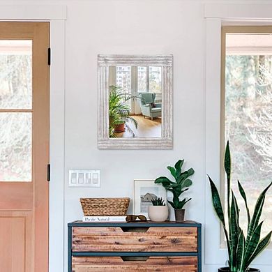 Vintage Farmhouse Wooden Frame Accent Mirror