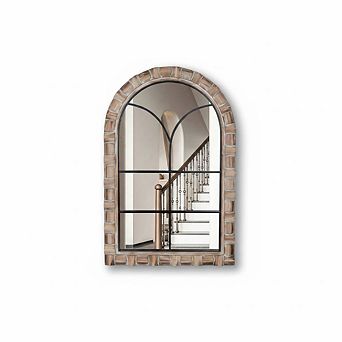 Wood Arched Farmhouse Accent Mirror