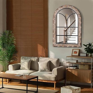 Wood Arched Farmhouse Accent Mirror