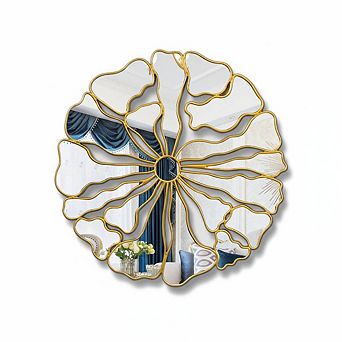 Large Round Flower Accent Mirror