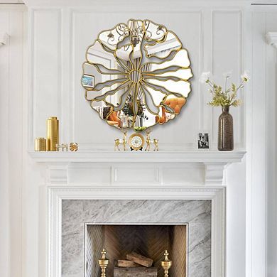 Large Round Flower Accent Mirror