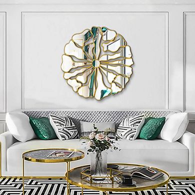 Large Round Flower Accent Mirror