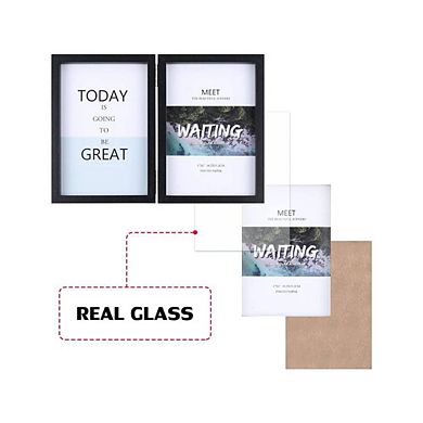 Double Wooden Photo Frame With Hinge