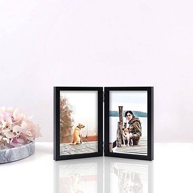 Double Wooden Photo Frame With Hinge