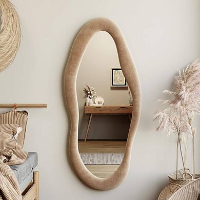 Wavy Irregular Flannel Frame Accent Mirror