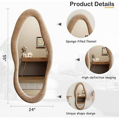 Wavy Irregular Flannel Frame Accent Mirror