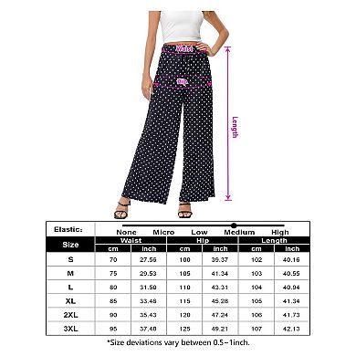 Women's Wide Leg Palazzo Pants High Waist Elastic Drawstring Flowy Lounge Trousers