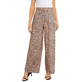 Women's Wide Leg Palazzo Pants High Waist Elastic Drawstring Flowy Lounge Trousers