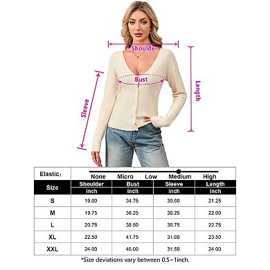 Women's Reversible V-Neck Cardigan Sweater Solid Color 2-Way Wear Knit Top
