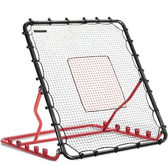 Zealfeel Baseball Rebounder Net 4x4.5FT with 3 Angles, Pitch Back Trainer with 2 Strike Zones