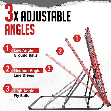Zealfeel Baseball Rebounder Net 4x4.5FT with 3 Angles, Pitch Back Trainer with 2 Strike Zones