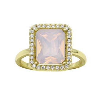 City Luxe Gold Tone Pink Crystal Ring