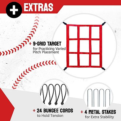 Zealfeel Baseball Rebounder Net 4x4.5FT with 5 Angles, Pitch Back Trainer with 2 Strike Zones