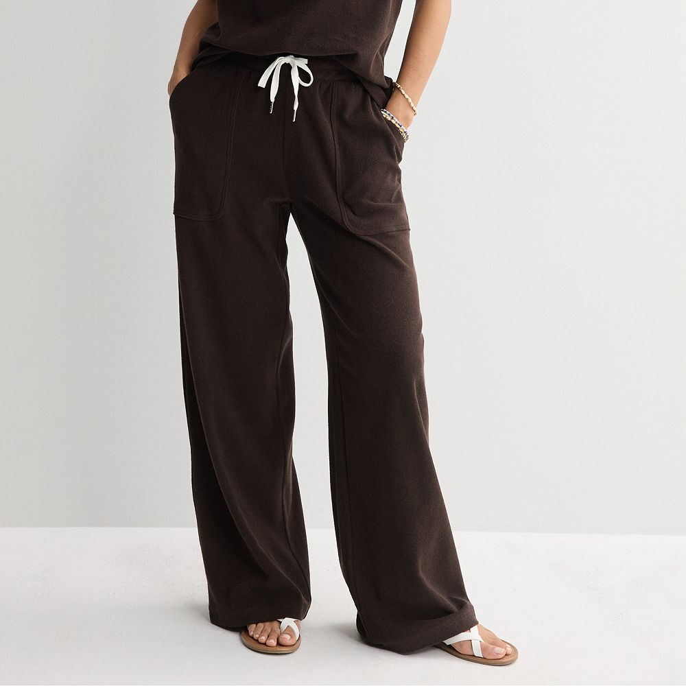 Women's Sonoma Goods For Life® Towel Terry Wide Leg Pants