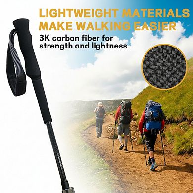 Carbon Fiber Trekking Poles: adjustable, portable, non-slip grip, all-terrain suitable