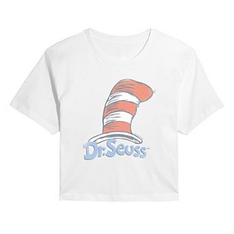 Juniors' Dr. Seuss Distressed Cropped Tee