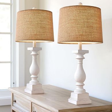 2 Pack Traditional Vintage Farmhouse Table Lamps