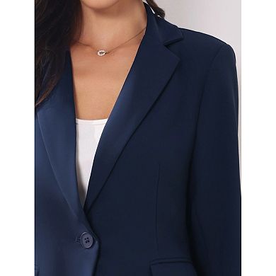 Women's Business Blazer Lapel Collar Long Sleeve Work Office Suit Jacket