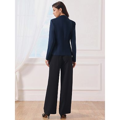 Women's Business Blazer Lapel Collar Long Sleeve Work Office Suit Jacket