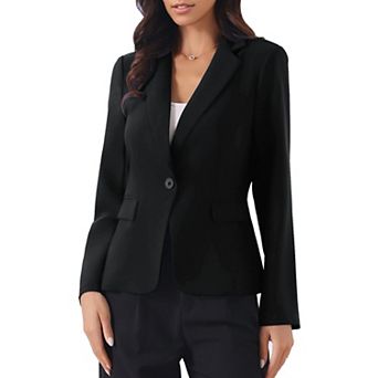 Women's Business Blazer Lapel Collar Long Sleeve Work Office Suit Jacket