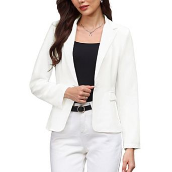 Women's Business Blazer Lapel Collar Long Sleeve Work Office Suit Jacket