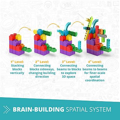 Engino Qboidz Baby My First Steps 44-Piece Brick Set Dual-Dimension Build & Connect
