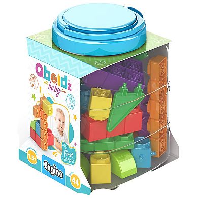 Engino Qboidz Baby My First Steps 44-Piece Brick Set Dual-Dimension Build & Connect