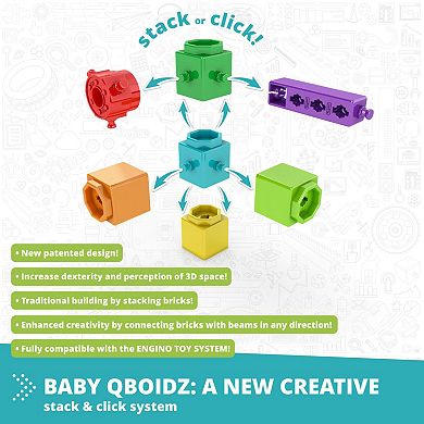 Engino Qboidz Baby My First Steps Large 72-Piece Brick Set