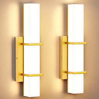 Set of 2 Dimmable LED Wall Sconces