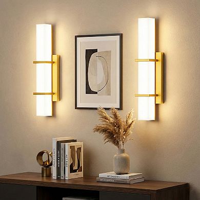 Set of 2 Dimmable LED Wall Sconces