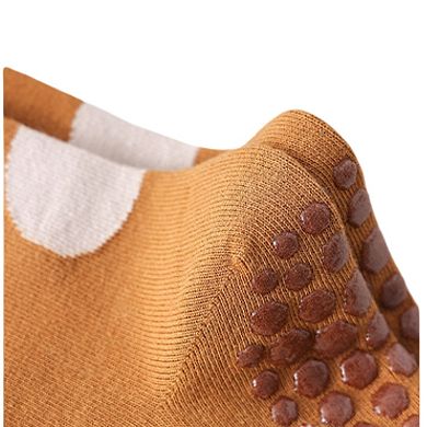 2 Pairs Womens Polka Dot Cotton Crew Socks with Non Slip Grip Sole