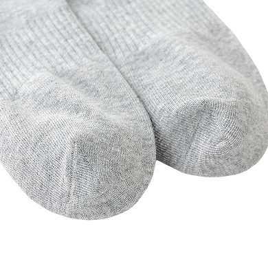 3 Pairs Cotton Crew Socks Soft Ribbed Knit Breathable Everyday Comfort