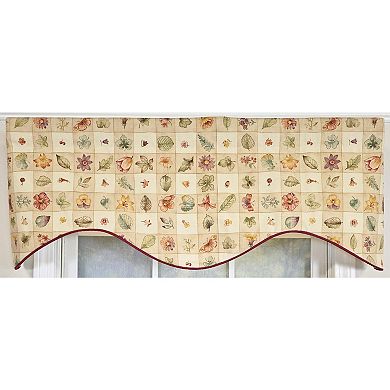 Botanical Cornice Valance - Cotton with Ivory Lining
