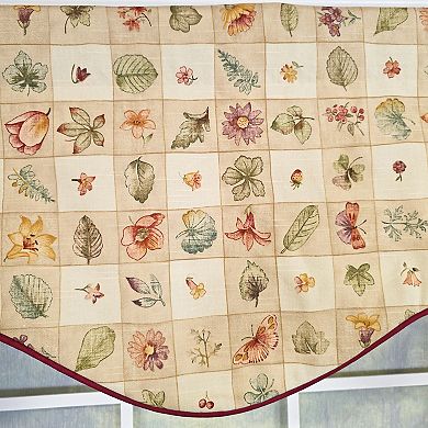 Botanical Cornice Valance - Cotton with Ivory Lining
